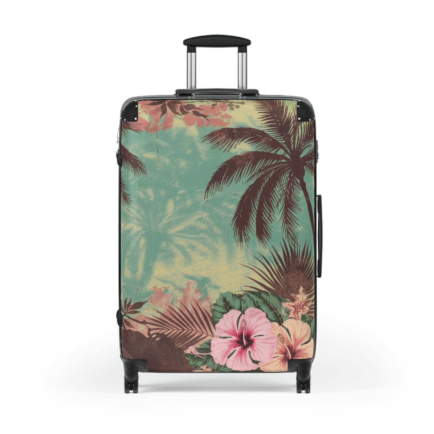 Tropical Floral Suitcase, Vacation Luggage, Travel Bag, Summer Trip Essentials, Beach Getaway Gear, Adventure Carry-On
