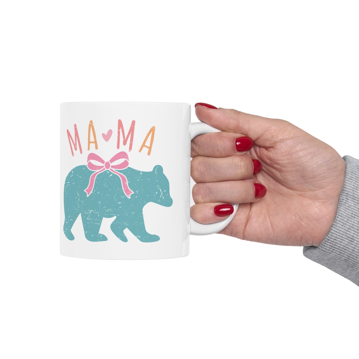 Mama Bear Ceramic Mug - Cute 11oz & 15oz Coffee Cup for Moms