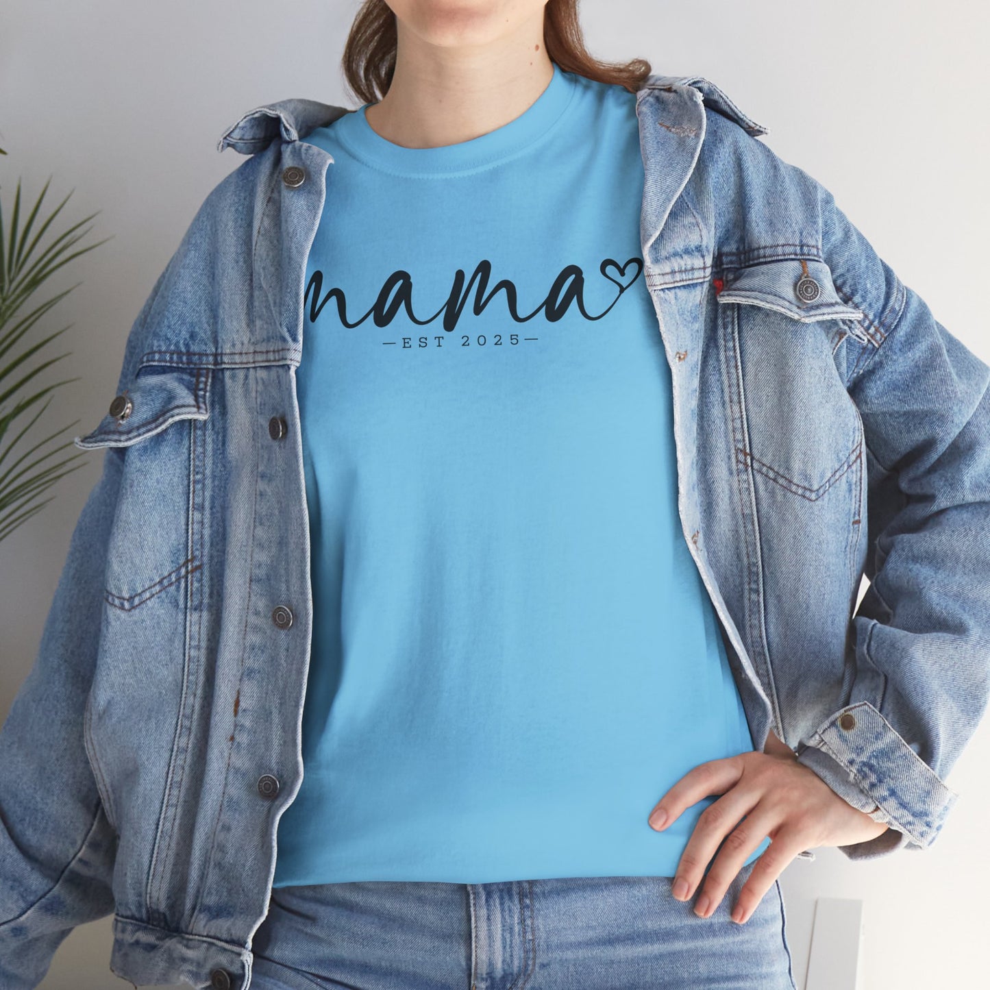 Mama Love Heavy Cotton Tee - Perfect Gift for Moms, Heartfelt Design, Established 2023 / Customisable