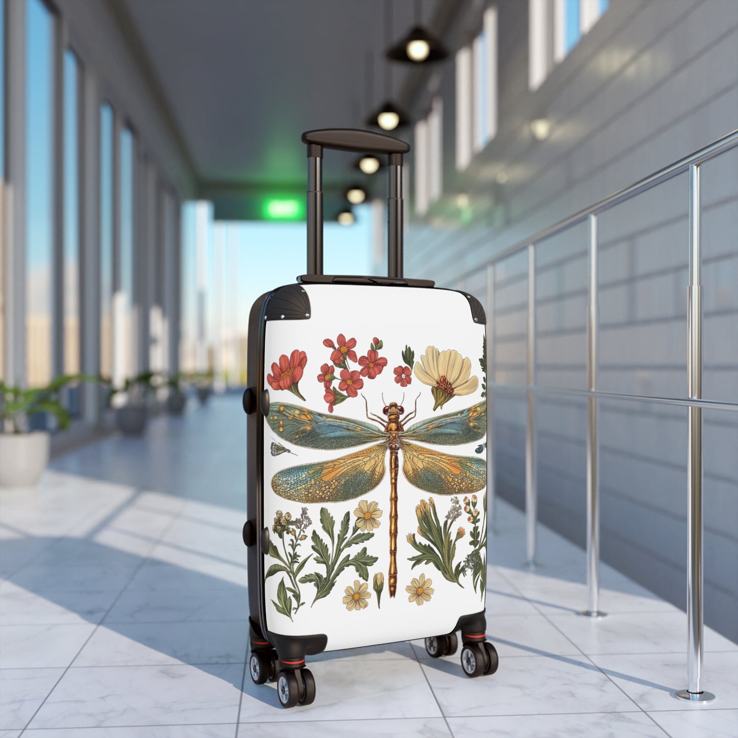 Botanical Dragonfly Suitcase - Stylish Travel Luggage for Nature Lovers