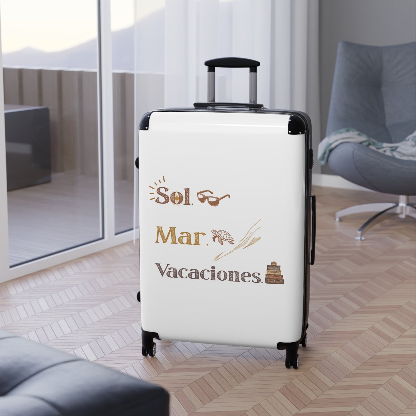 Stylish Travel Suitcase with Tropical Vibes - Perfect for Vacation Adventures!