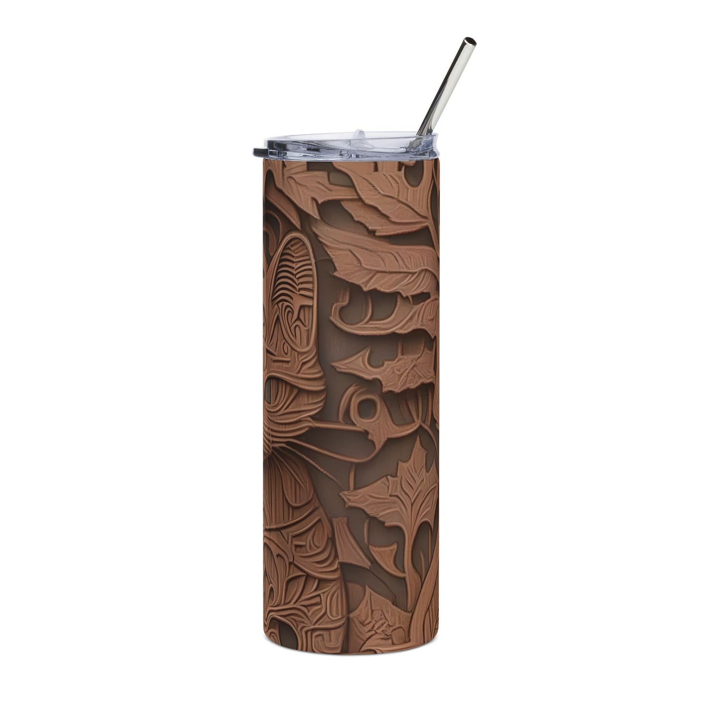 Elegant Stainless Steel Tumbler with Nature and Cat Designs | Perfect Gift for Animal Lovers, Eco-Friendly Drinkware, Travel Mug