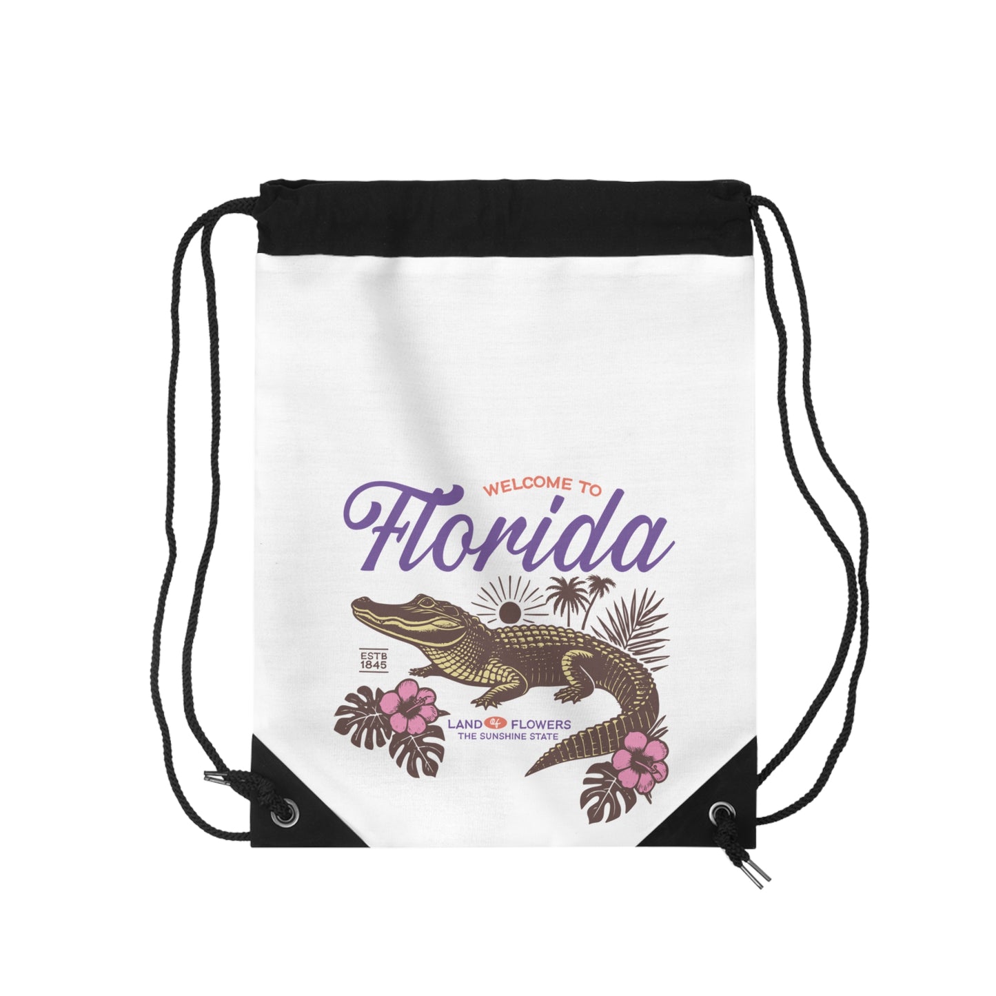 Florida Alligator Drawstring Bag - Welcome to Florida Design