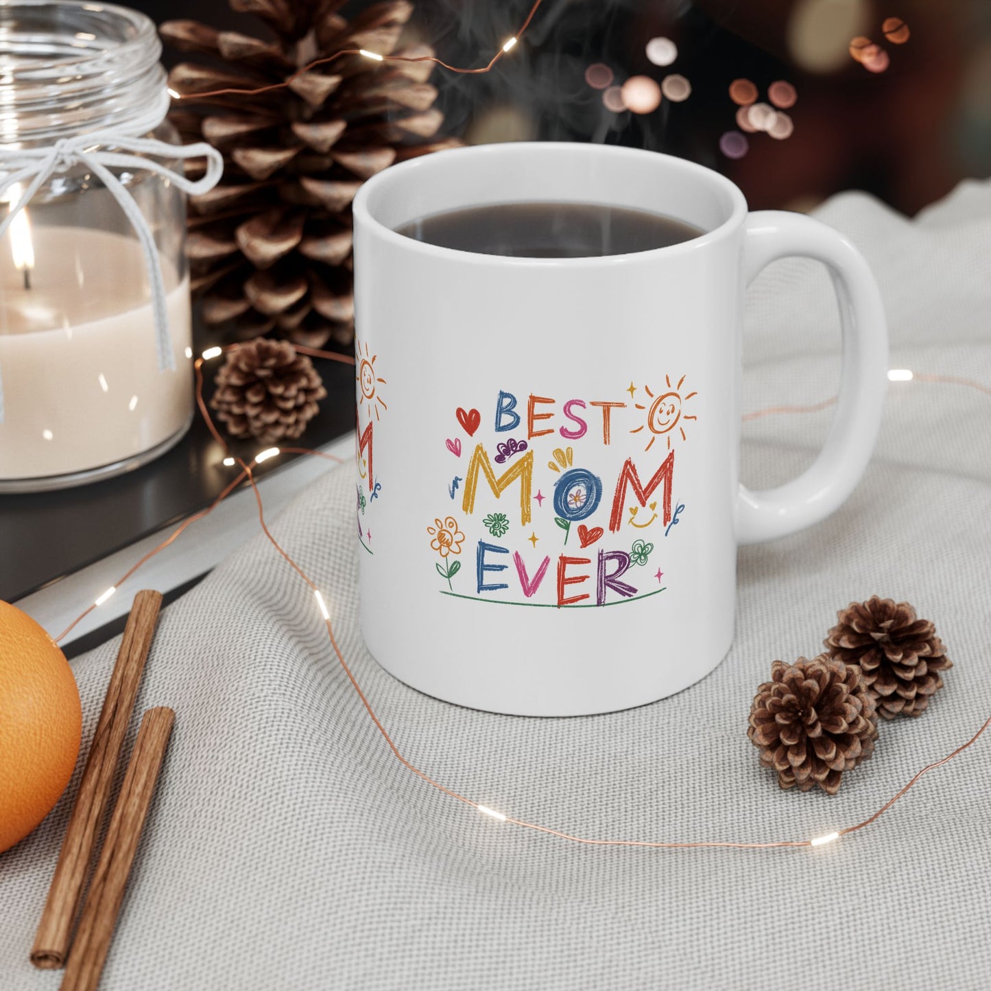 Best Mom Ever Ceramic Mug - Heartfelt Gift for Mother's Day, 11oz & 15oz