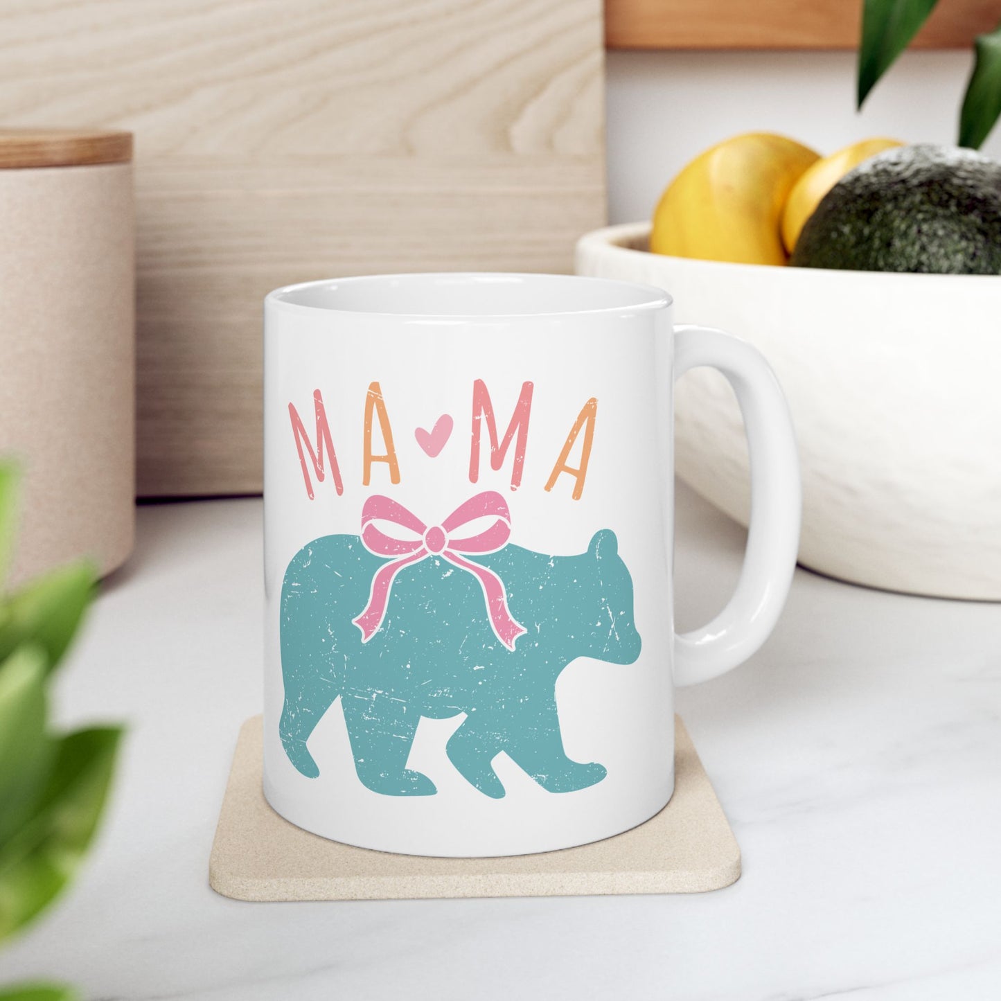Mama Bear Ceramic Mug - Cute 11oz & 15oz Coffee Cup for Moms