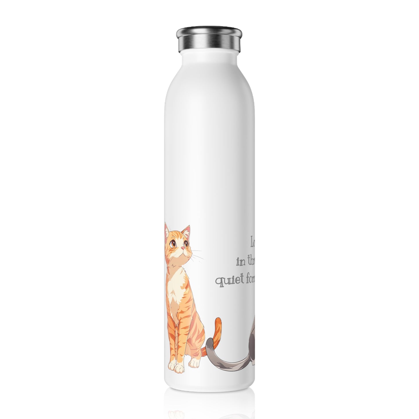 Cat Lover Slim Water Bottle - Perfect Gift for Cat Owners, Pet Lovers, Hydration on the Go, Cute Animal Design, Personalized Water Bottle