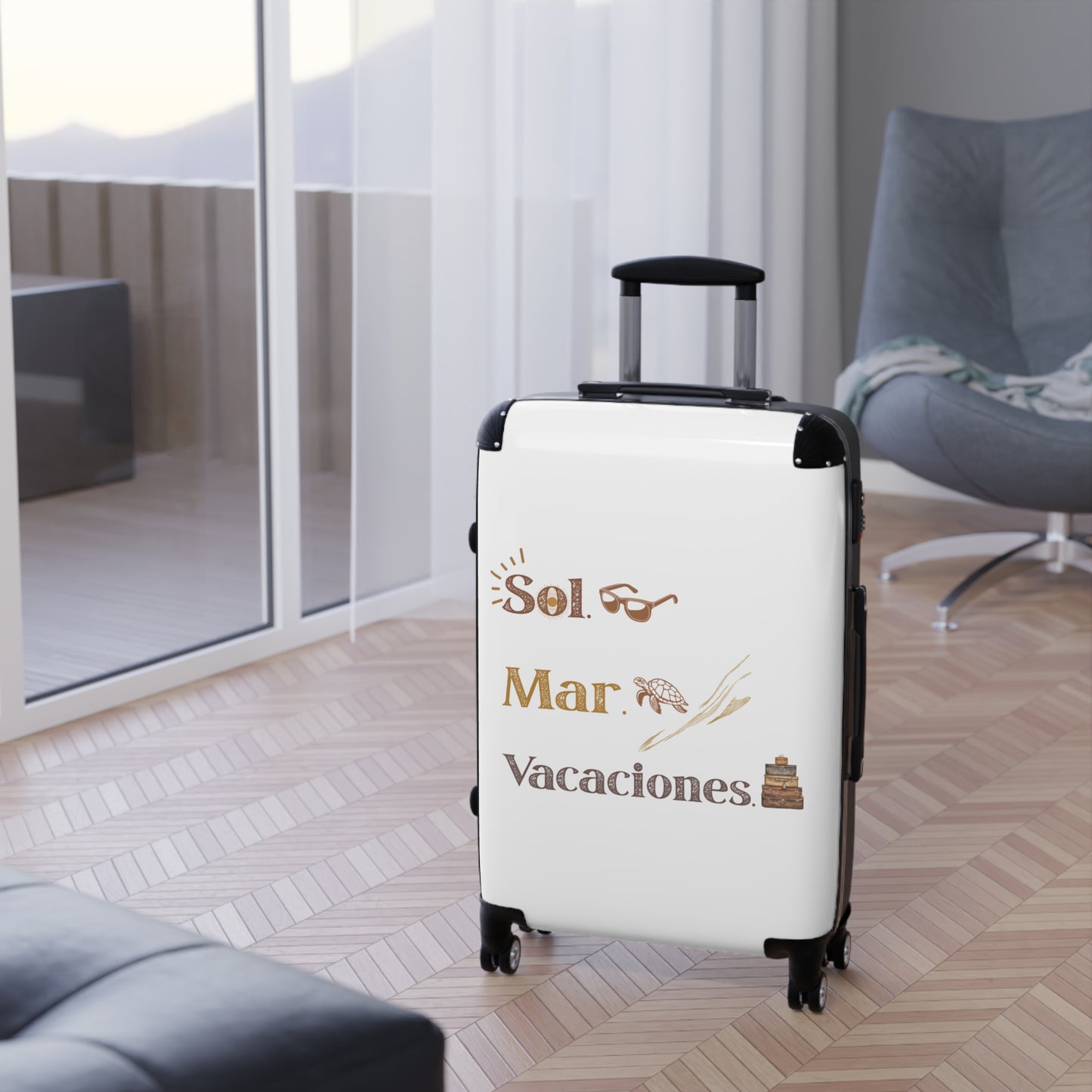 Stylish Travel Suitcase with Tropical Vibes - Perfect for Vacation Adventures!