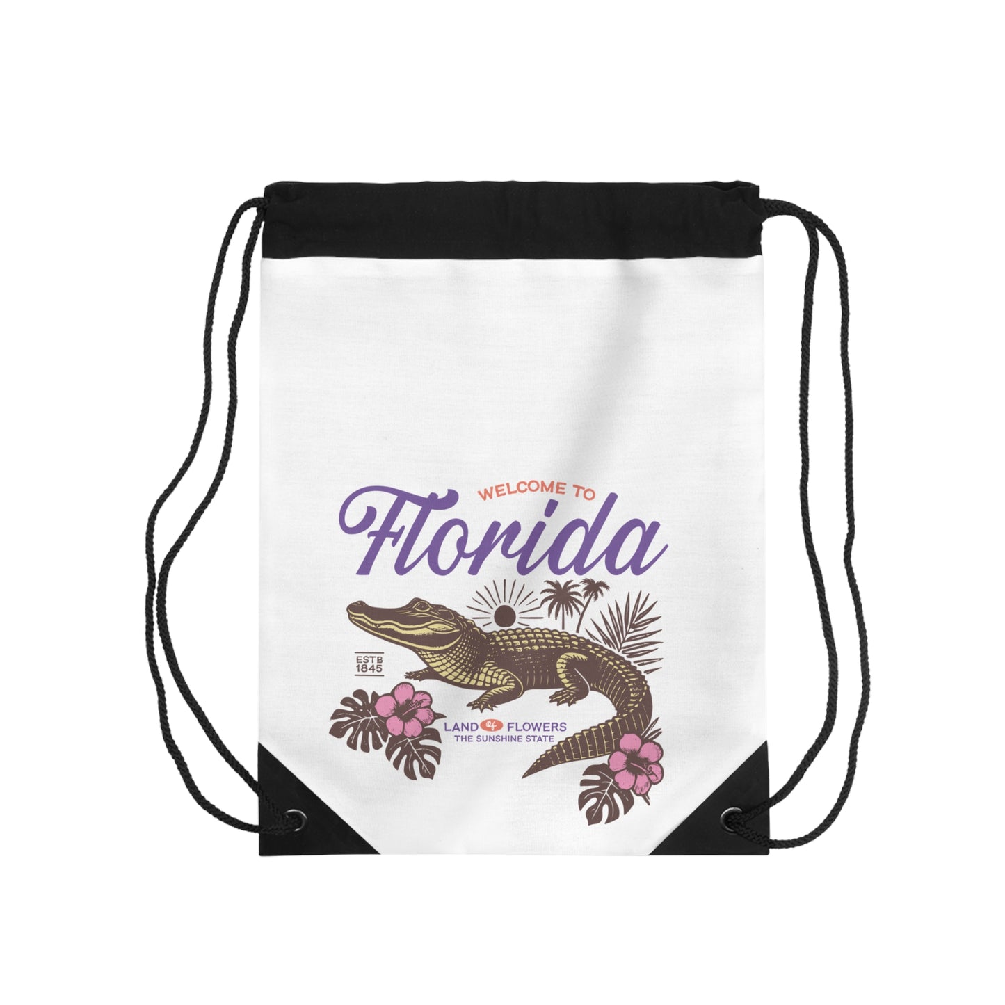 Florida Alligator Drawstring Bag - Welcome to Florida Design