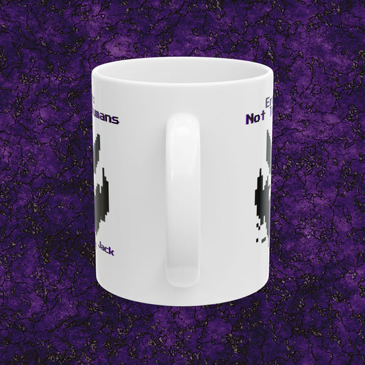 Error 404: Not Today, Humans Mug – Pixel Face Design – Customizable Geek & Gamer Gift – Spooky Coffee & Tea Cup – Halloween / Tech Humor