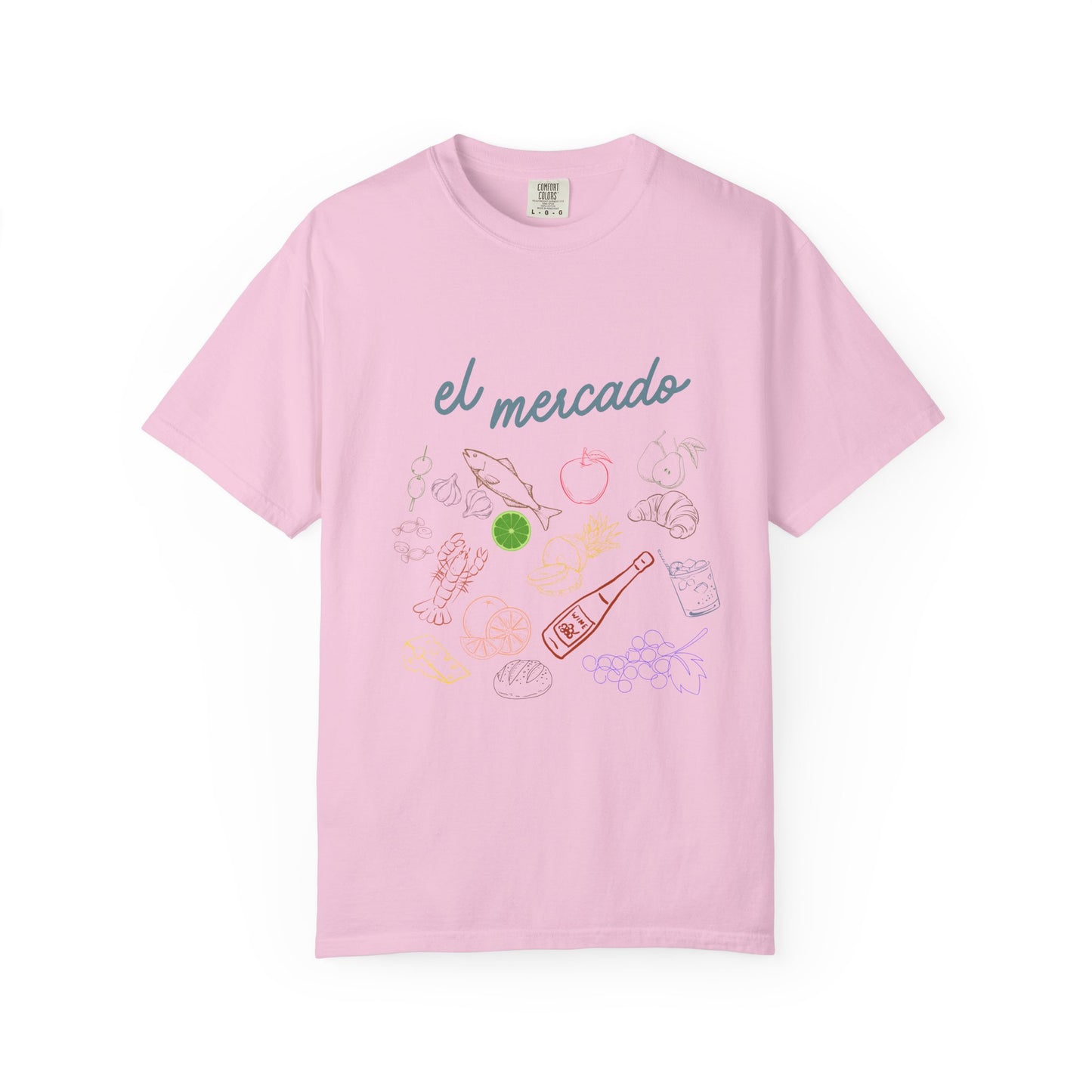 Whimsical Foodie T-Shirt - 'El Mercado' Graphic Design