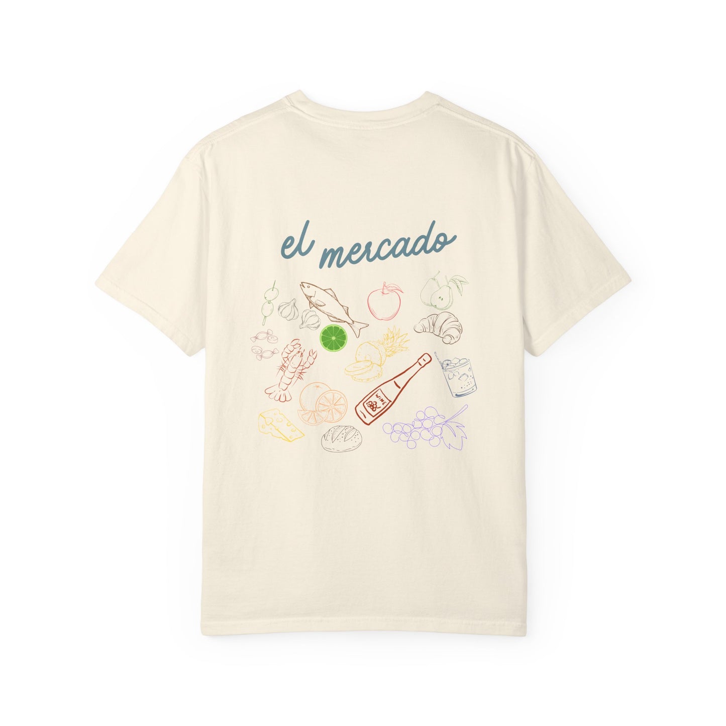 Whimsical Foodie T-Shirt - 'El Mercado' Graphic Design