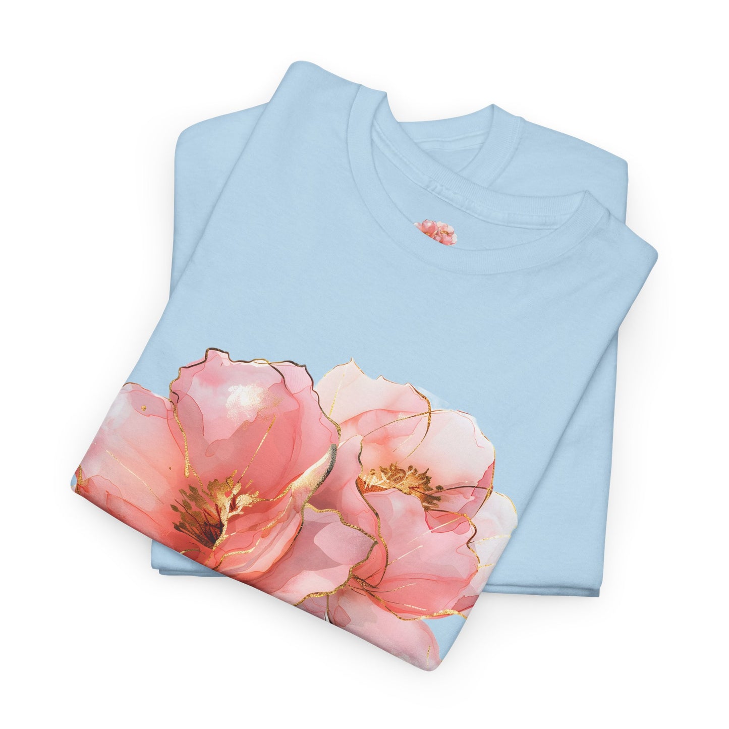 Floral Unisex Heavy Cotton Tee | Cute Casual Shirt for Spring, Nature Lover Gift, Summer Outfit, Everyday Wear, Eco-Friendly Cotton Tee