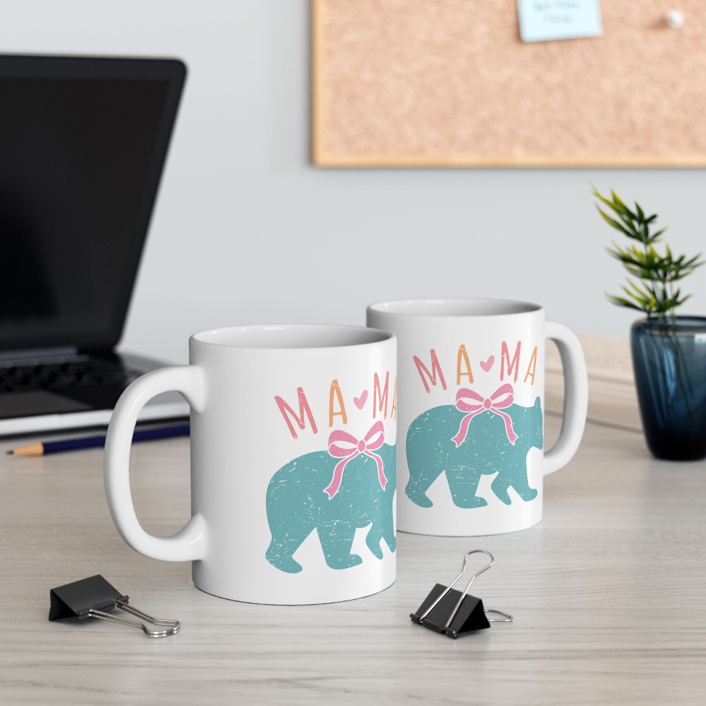 Mama Bear Ceramic Mug - Cute 11oz & 15oz Coffee Cup for Moms