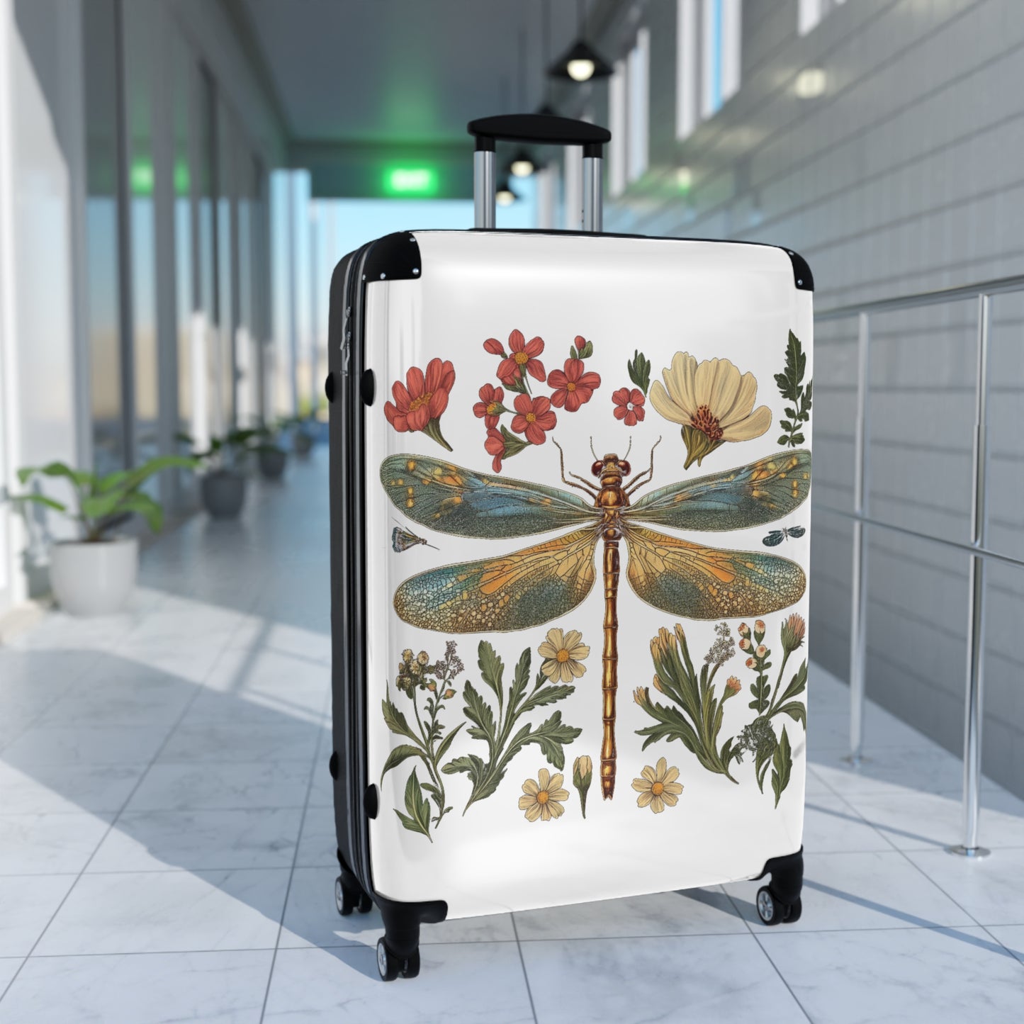 Botanical Dragonfly Suitcase - Stylish Travel Luggage for Nature Lovers