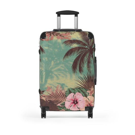 Tropical Floral Suitcase, Vacation Luggage, Travel Bag, Summer Trip Essentials, Beach Getaway Gear, Adventure Carry-On