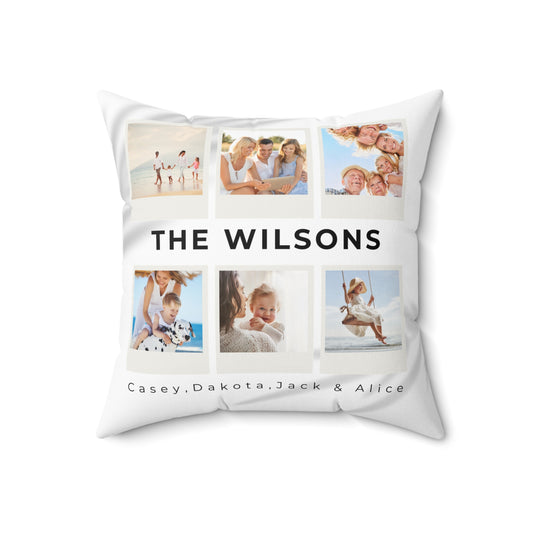Custom Family Photo Pillow – Personalized Throw with 6 Pictures | Cozy Home Decor, Gift for Parents, Housewarming Keepsake