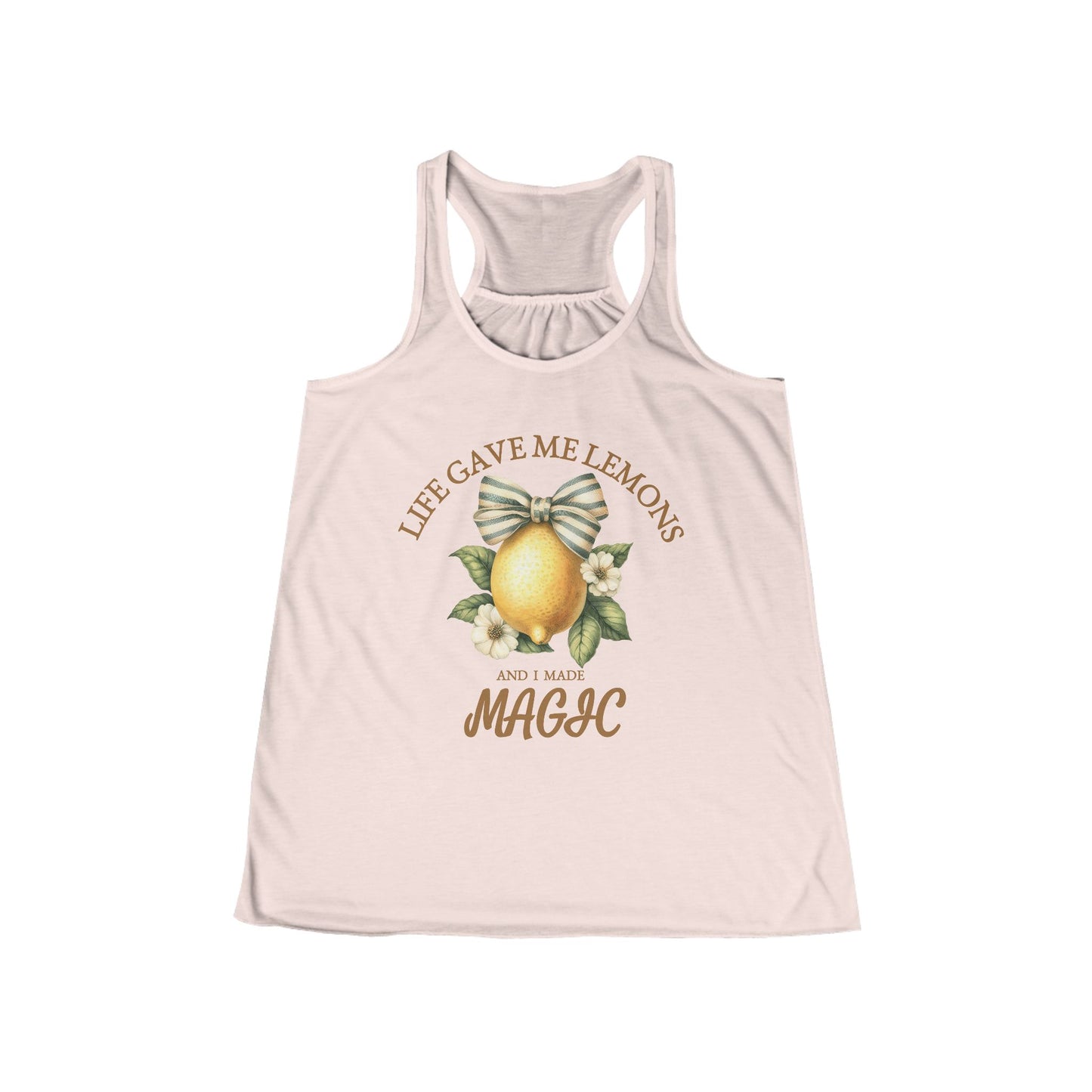 Lemon Quote Flowy Tank Top | Life Gave Me Lemons and I Made Magic | Boho Summer Shirt for Women | Inspirational Gift | Cute Outfit