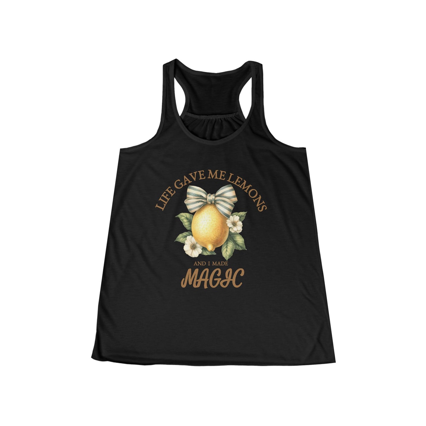 Lemon Quote Flowy Tank Top | Life Gave Me Lemons and I Made Magic | Boho Summer Shirt for Women | Inspirational Gift | Cute Outfit