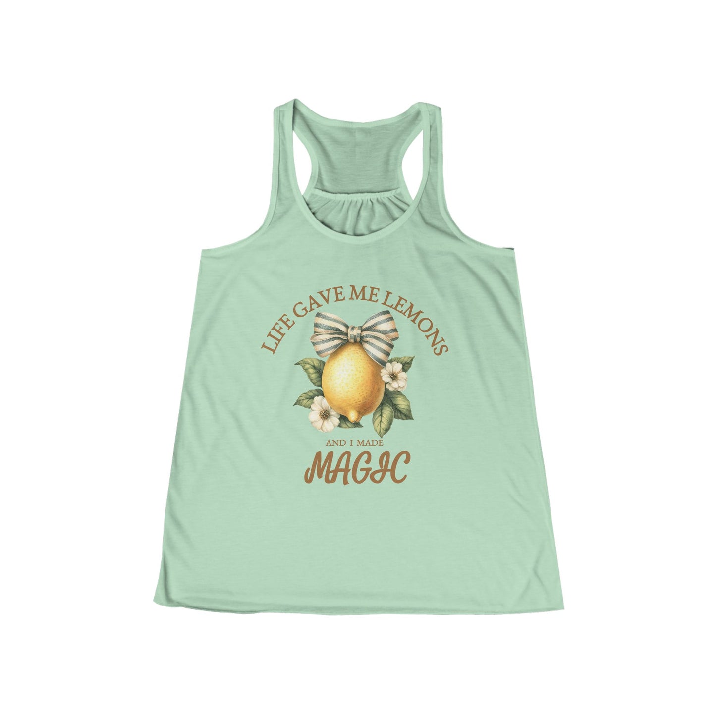 Lemon Quote Flowy Tank Top | Life Gave Me Lemons and I Made Magic | Boho Summer Shirt for Women | Inspirational Gift | Cute Outfit