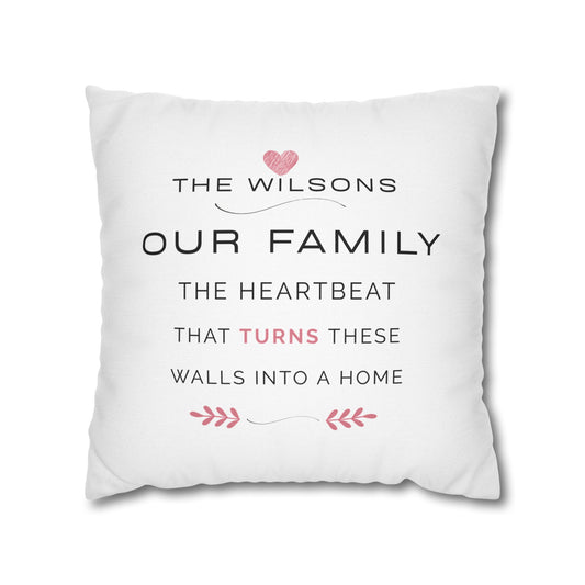 Custom Family Name White Throw Pillow – Personalized Home Decor with Last Name | Cozy Farmhouse Accent, Wedding Gift, Housewarming Keepsake