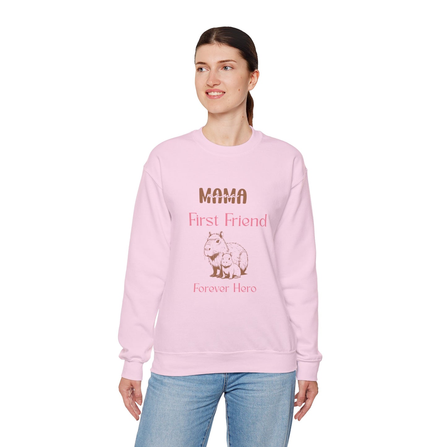 Mama's First Friend Sweatshirt – Cozy Gift for Moms, Baby Shower, Mother's Day, Family Celebration, Cute Gift Idea