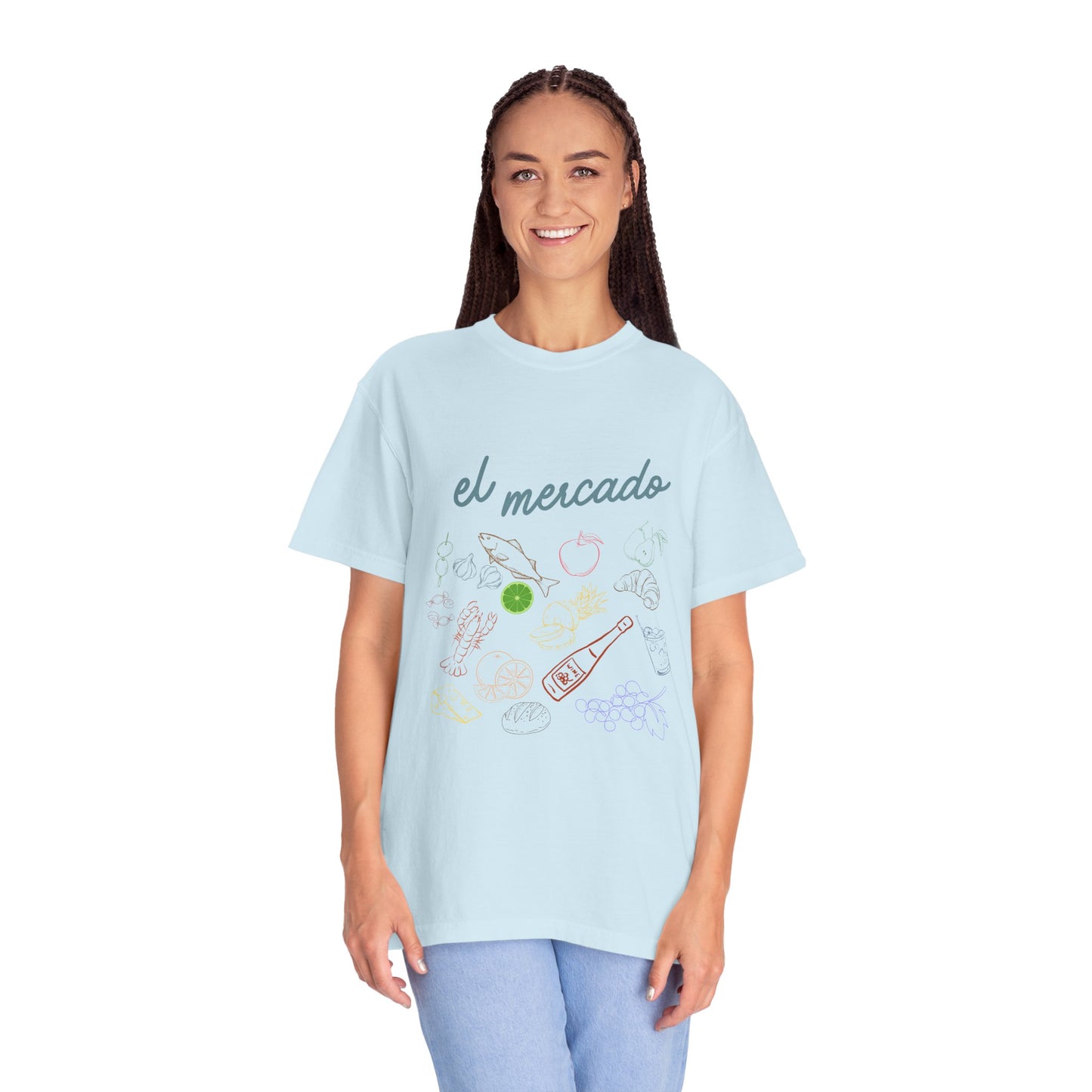 Whimsical Foodie T-Shirt - 'El Mercado' Graphic Design