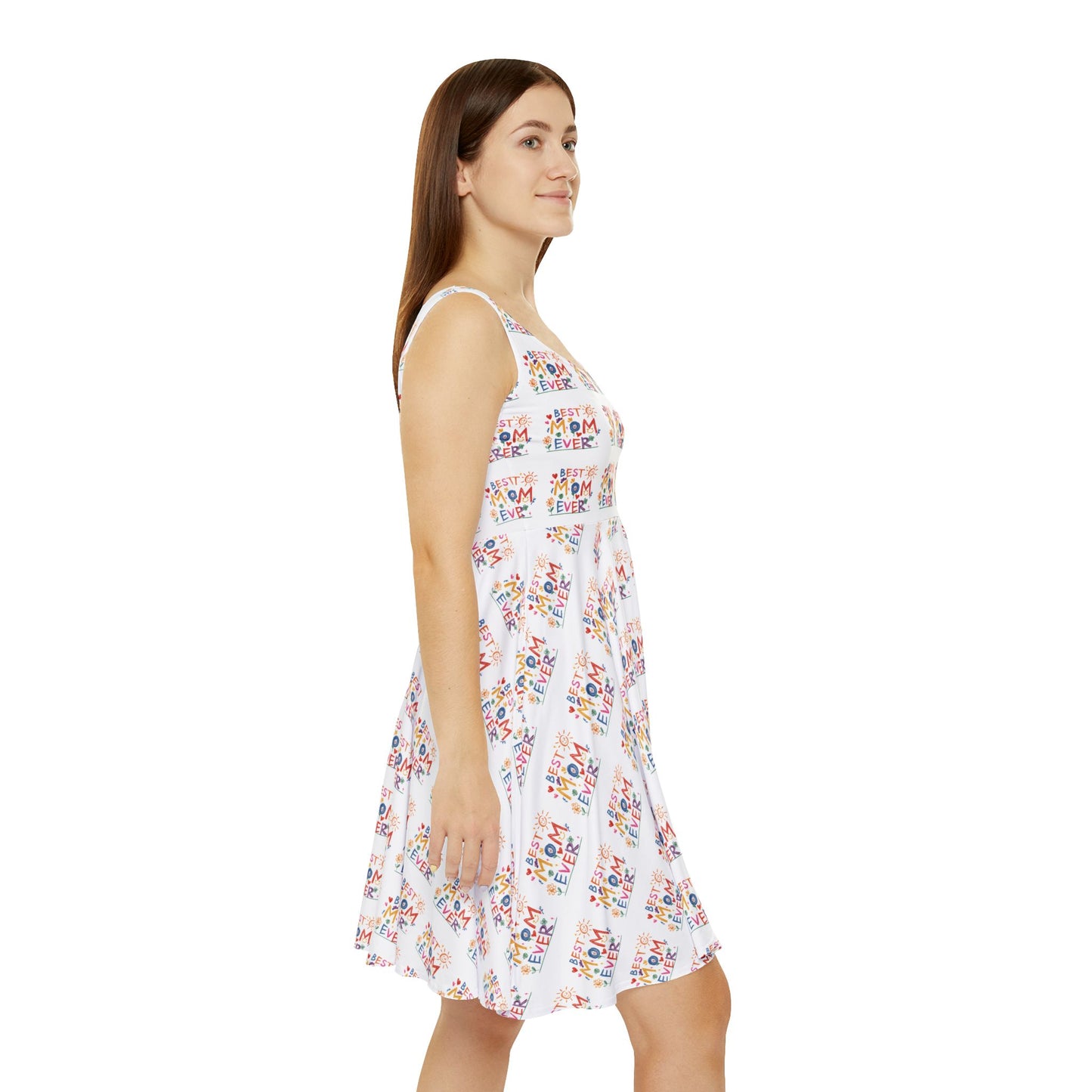 Colorful Mom Skater Dress, Fun Summer Dress, Casual Outfit for Women, Gift for Moms, Birthday Dress