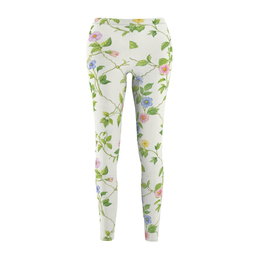 Floral Print Women's Leggings, Comfortable Casual Wear, Activewear for Every Occasion, Perfect for Spring, Gift for Fitness Lovers.
