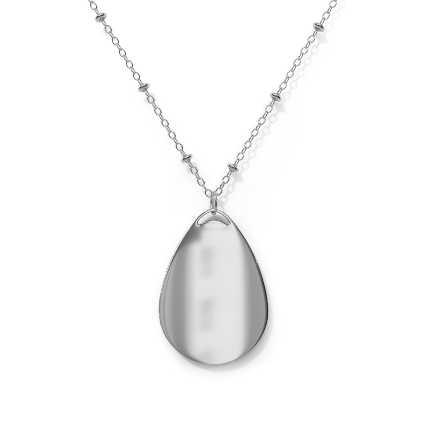 Personalized Floral Oval Necklace - Jewelry