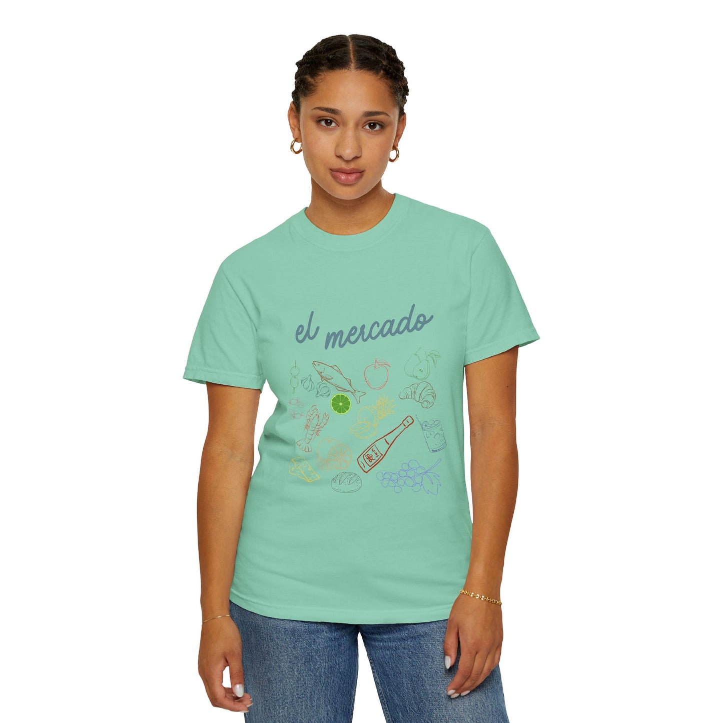 Whimsical Foodie T-Shirt - 'El Mercado' Graphic Design