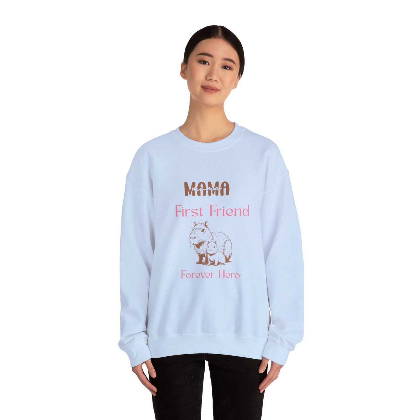 Mama's First Friend Sweatshirt – Cozy Gift for Moms, Baby Shower, Mother's Day, Family Celebration, Cute Gift Idea