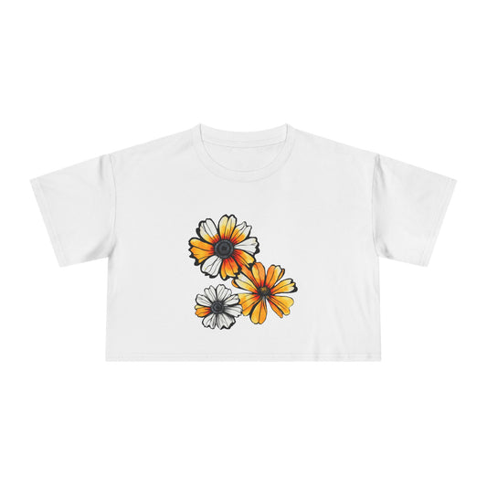 Floral Women's Crop Tee - Summer Vibes T-Shirt