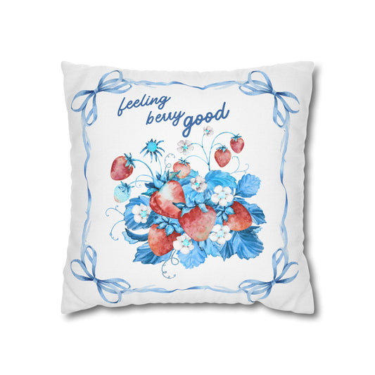 Vibrant Floral Pillowcase, Feeling Busy Good, Home Decor, Gift, Spring Celebration, Fruit Design, Couch Cushion