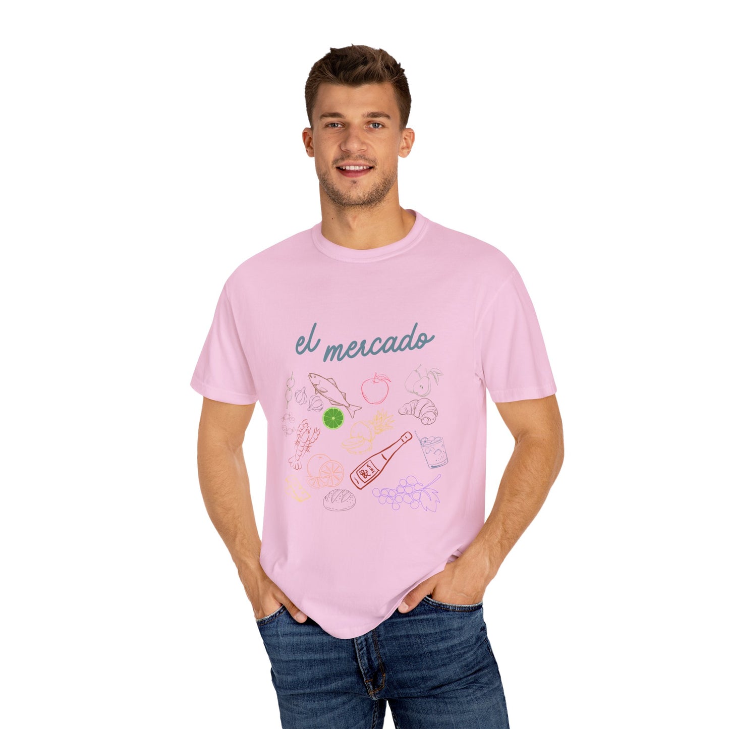 Whimsical Foodie T-Shirt - 'El Mercado' Graphic Design
