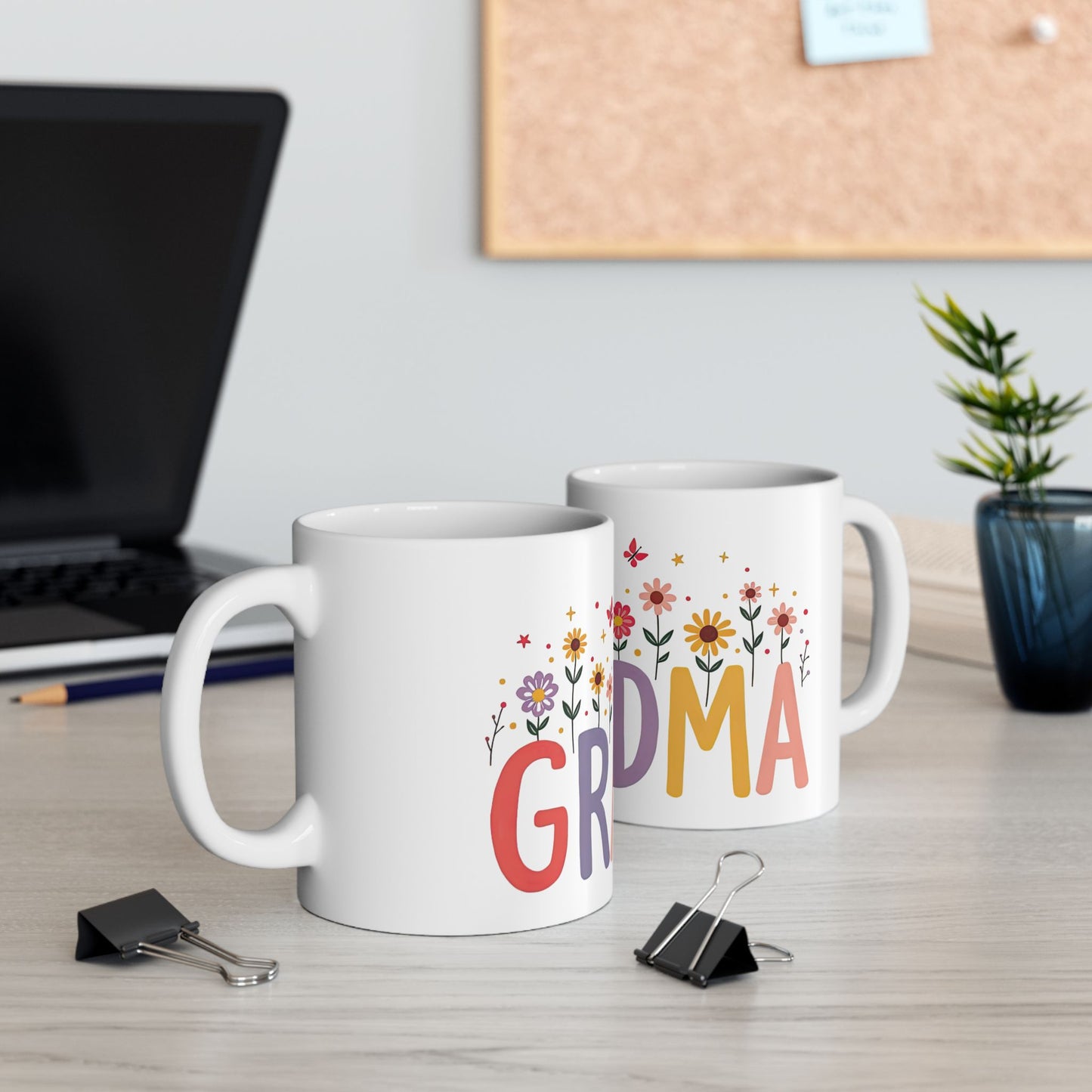Flowered Grandma Ceramic Mug - Perfect Gift for Mother's Day or Birthdays