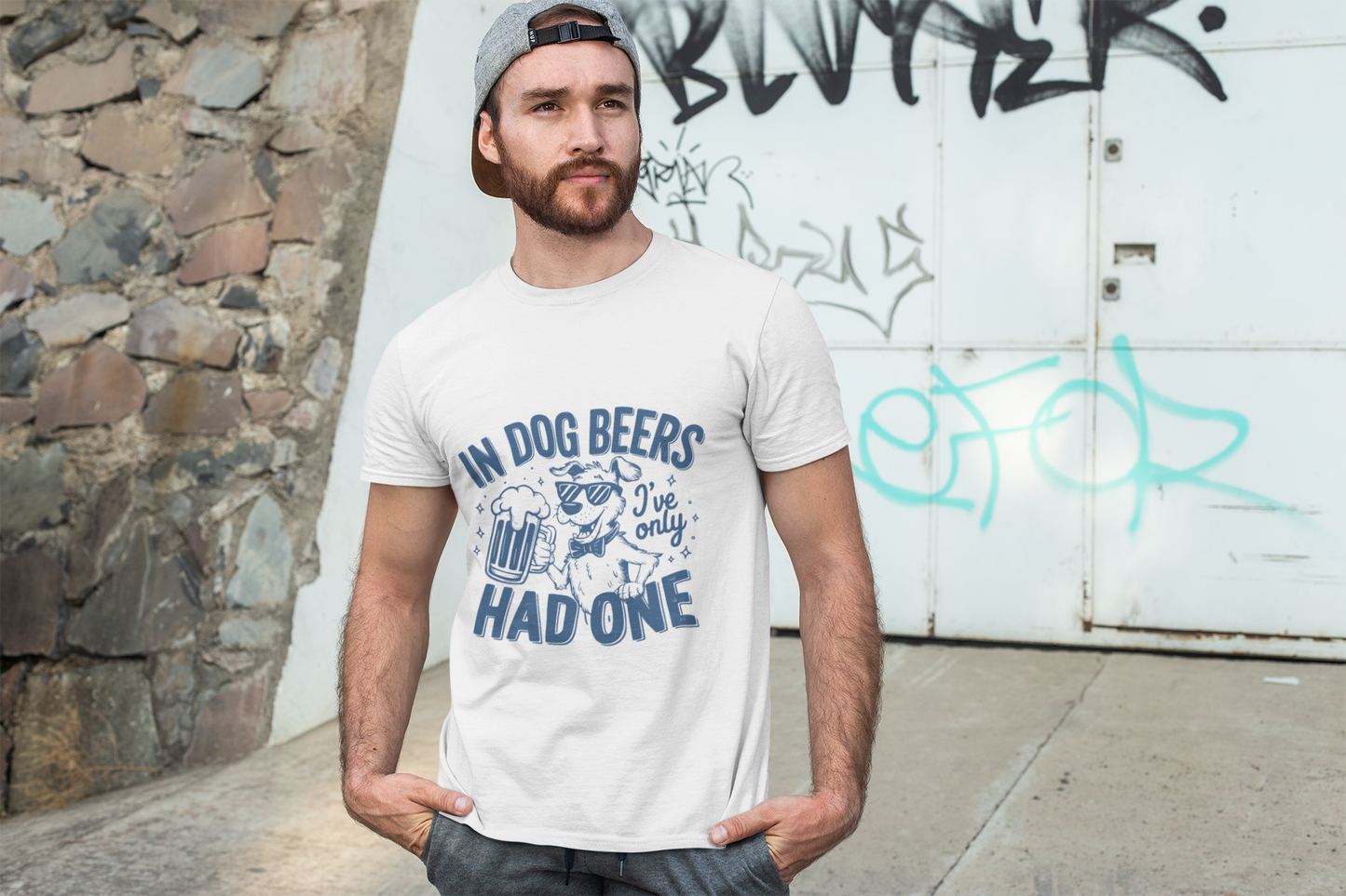 Humorous Unisex Dog Beer T-Shirt - 'In Dog Beers I've Only Had One'