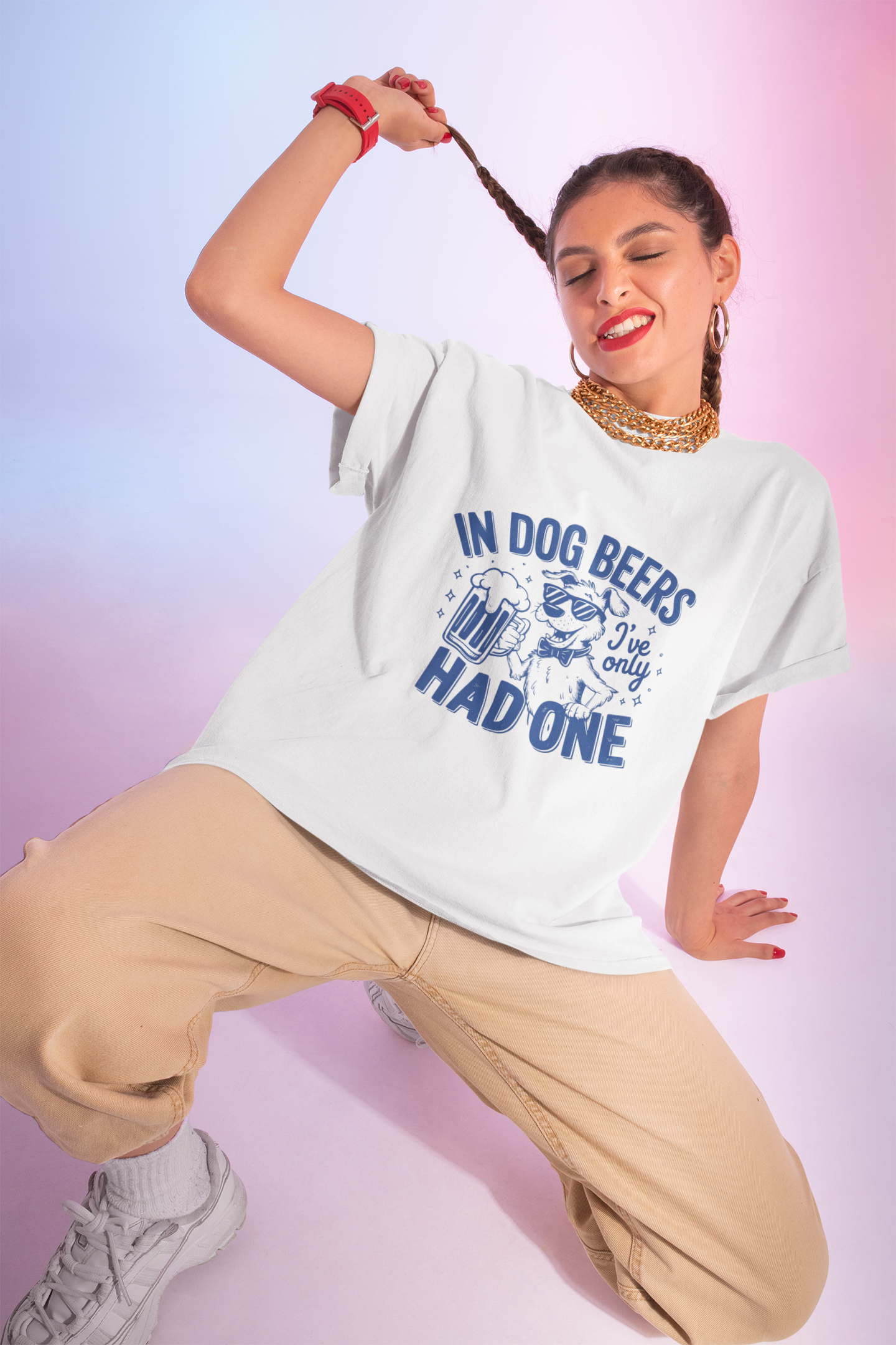 Humorous Unisex Dog Beer T-Shirt - 'In Dog Beers I've Only Had One'