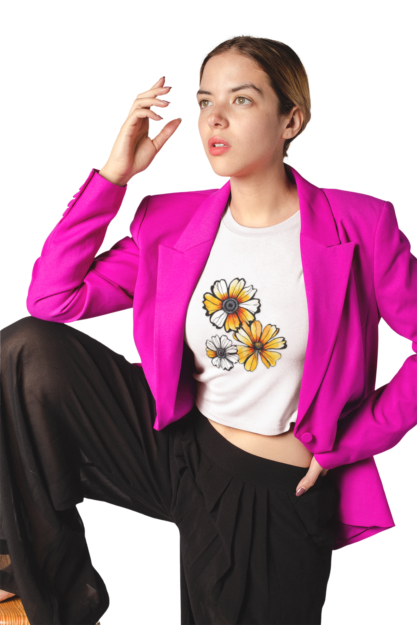 Floral Women's Crop Tee - Summer Vibes T-Shirt