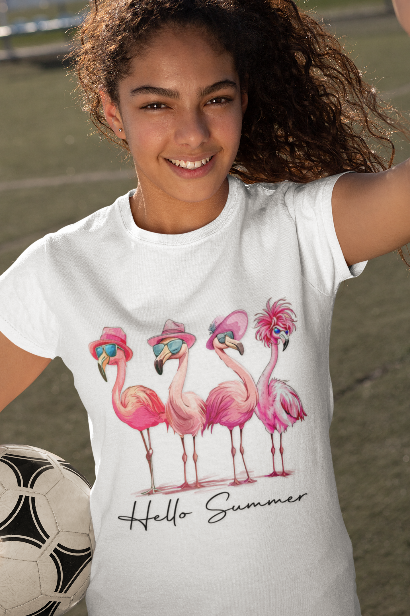 Hello Summer Flamingo T-Shirt - Garment-Dyed Tee for Beach Lovers