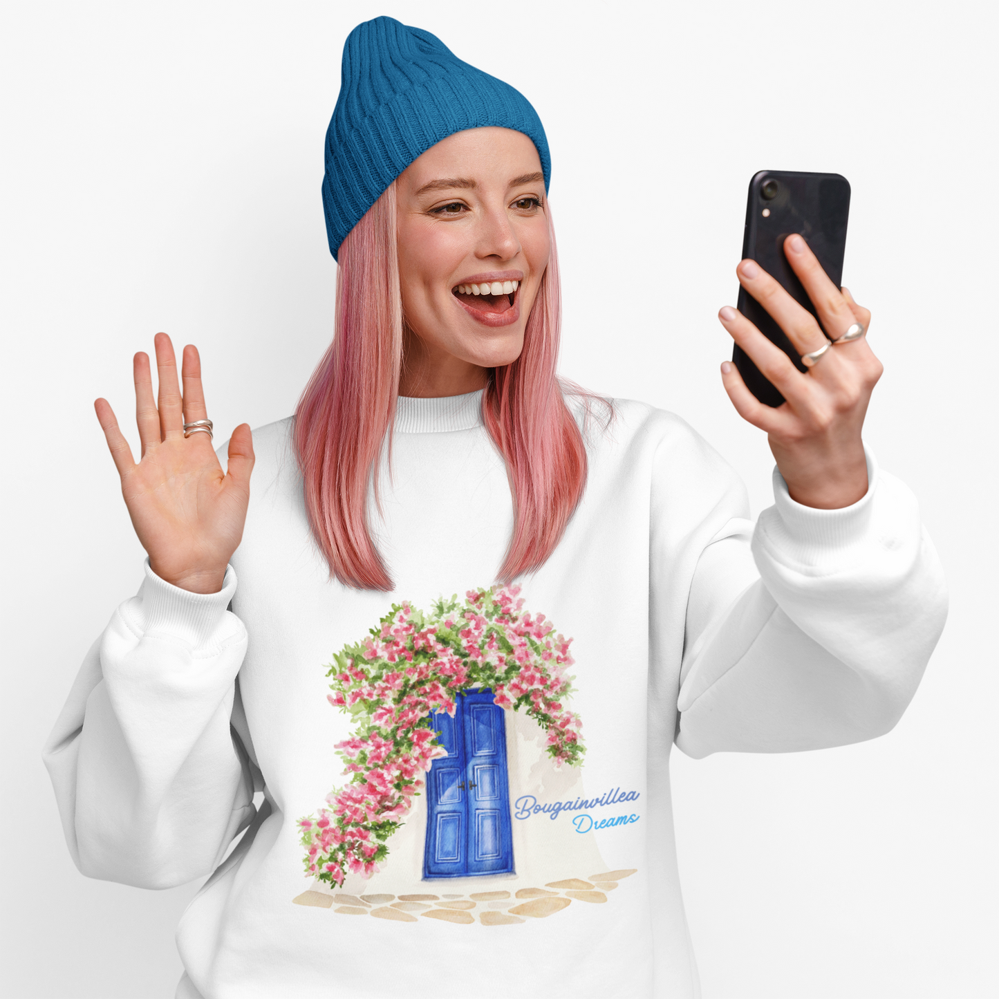 Bougainvillea Dream Sweatshirt – Cozy Girl Crewneck with Floral Design
