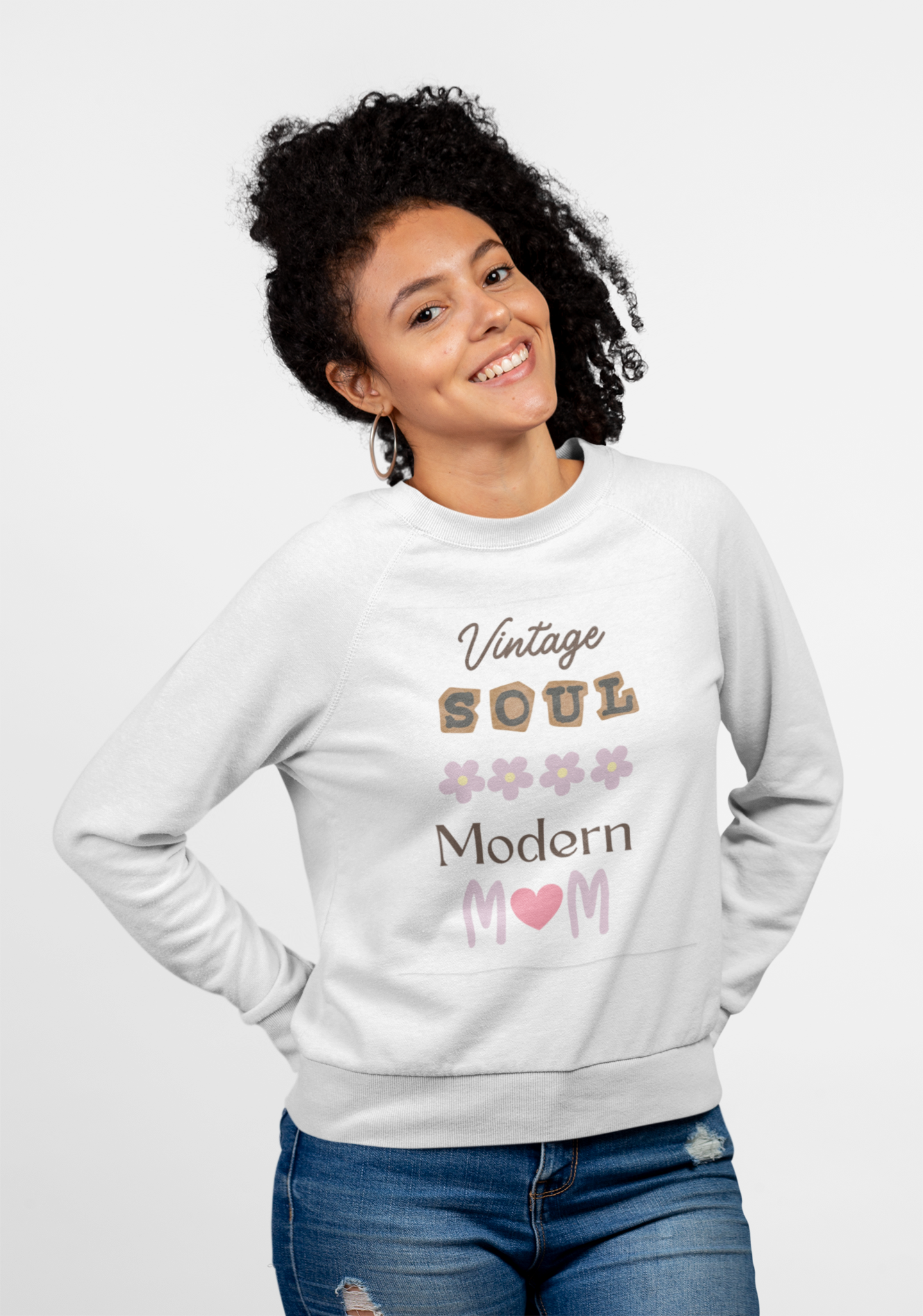 Vintage Soul Modern Mom Crewneck Sweatshirt | Unisex Heavy Blend™ | Cozy Gift for Moms