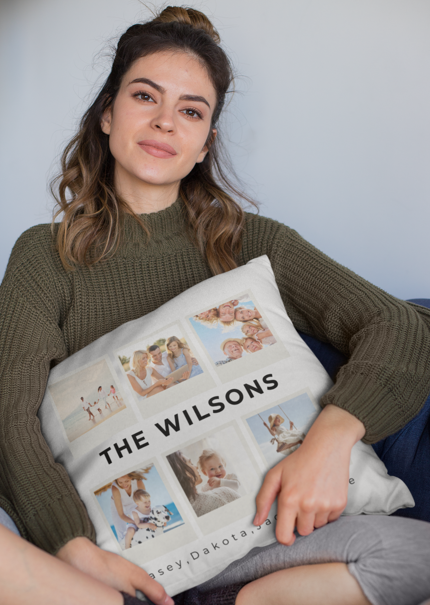 Custom Family Photo Pillow – Personalized Throw with 6 Pictures | Cozy Home Decor, Gift for Parents, Housewarming Keepsake