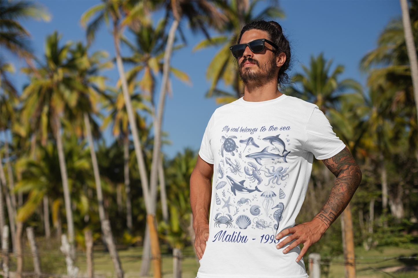 Custom Malibu 1995 Ocean T-Shirt – Personalized Beach Shirt, Summer Vibes Tee, Gift for Ocean Lovers – Unisex Casual Coastal Style