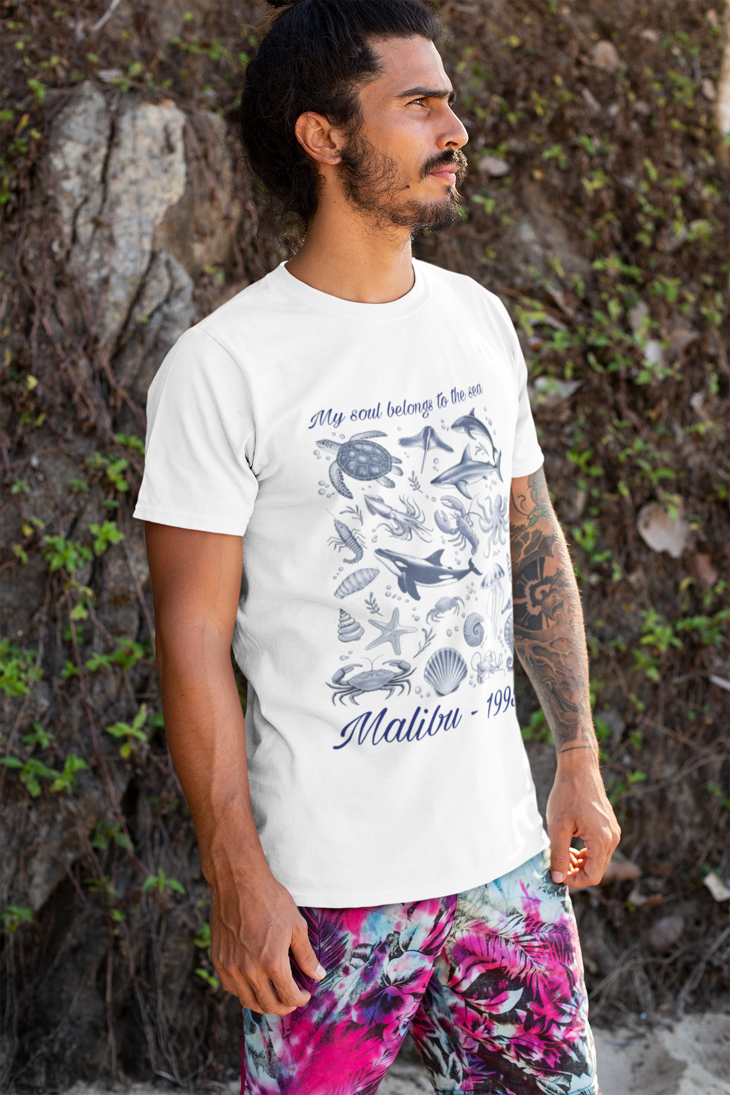 Custom Malibu 1995 Ocean T-Shirt – Personalized Beach Shirt, Summer Vibes Tee, Gift for Ocean Lovers – Unisex Casual Coastal Style
