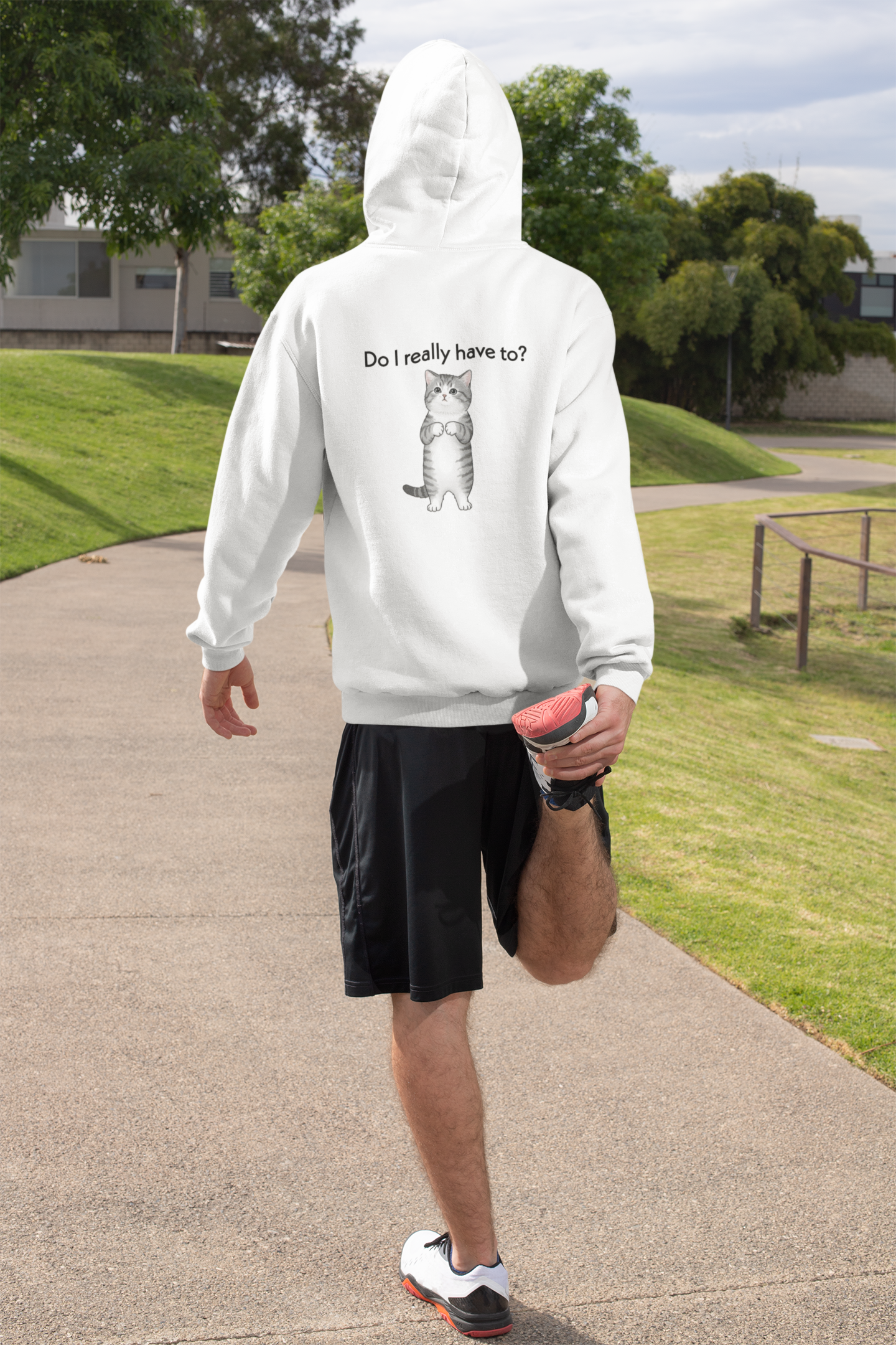 Playful Cat Hoodie - Unisex Sweatshirt with Cute Korean Cat Design, Customizable Name Option, Perfect Gift for Cat Lovers & Cozy Wear