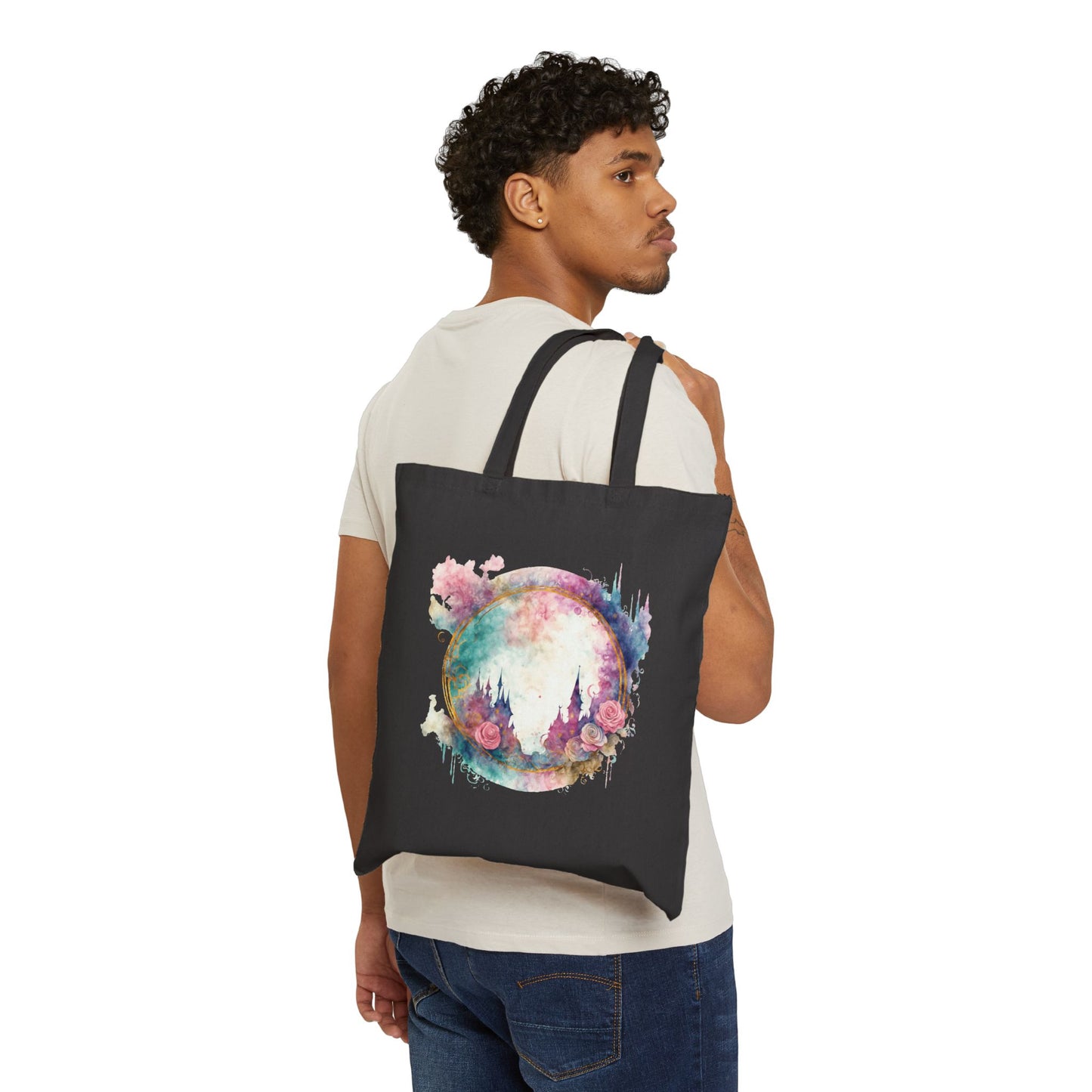 Bohemian Floral Tote Bag, Canvas Bag for Eco-Friendly Shopping, Gift for Her/Him, Beach Bag, Art Tote, Earth Day Essentials