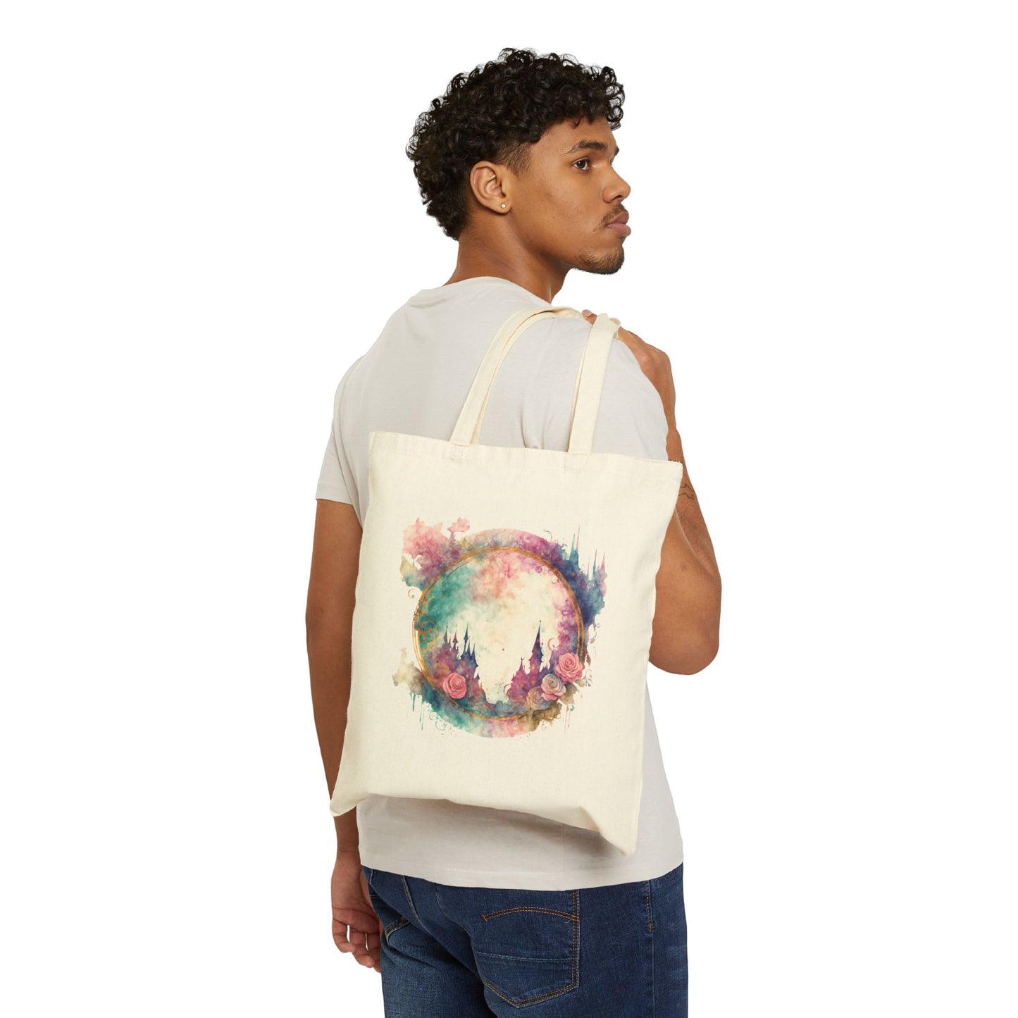 Bohemian Floral Tote Bag, Canvas Bag for Eco-Friendly Shopping, Gift for Her/Him, Beach Bag, Art Tote, Earth Day Essentials