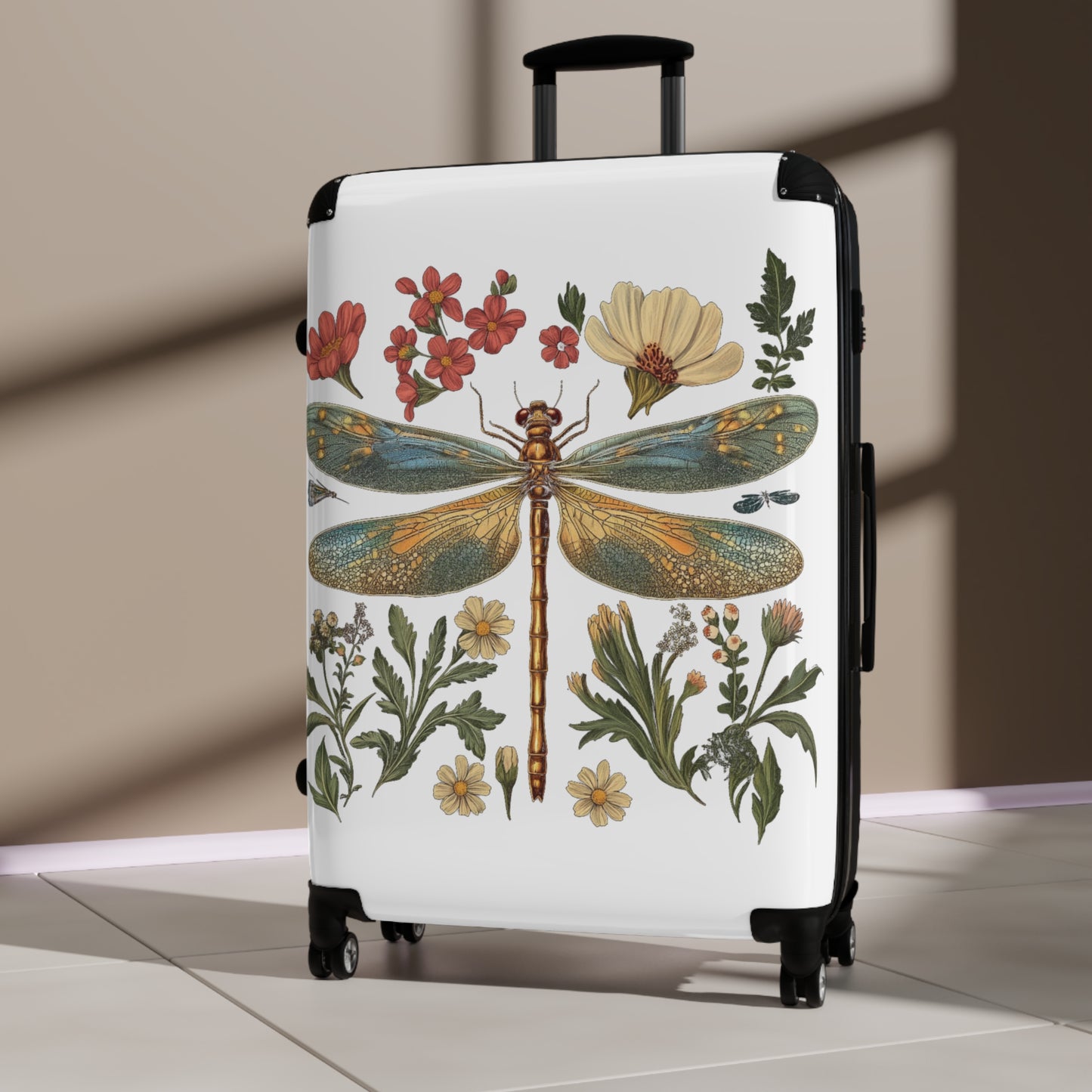 Botanical Dragonfly Suitcase - Stylish Travel Luggage for Nature Lovers