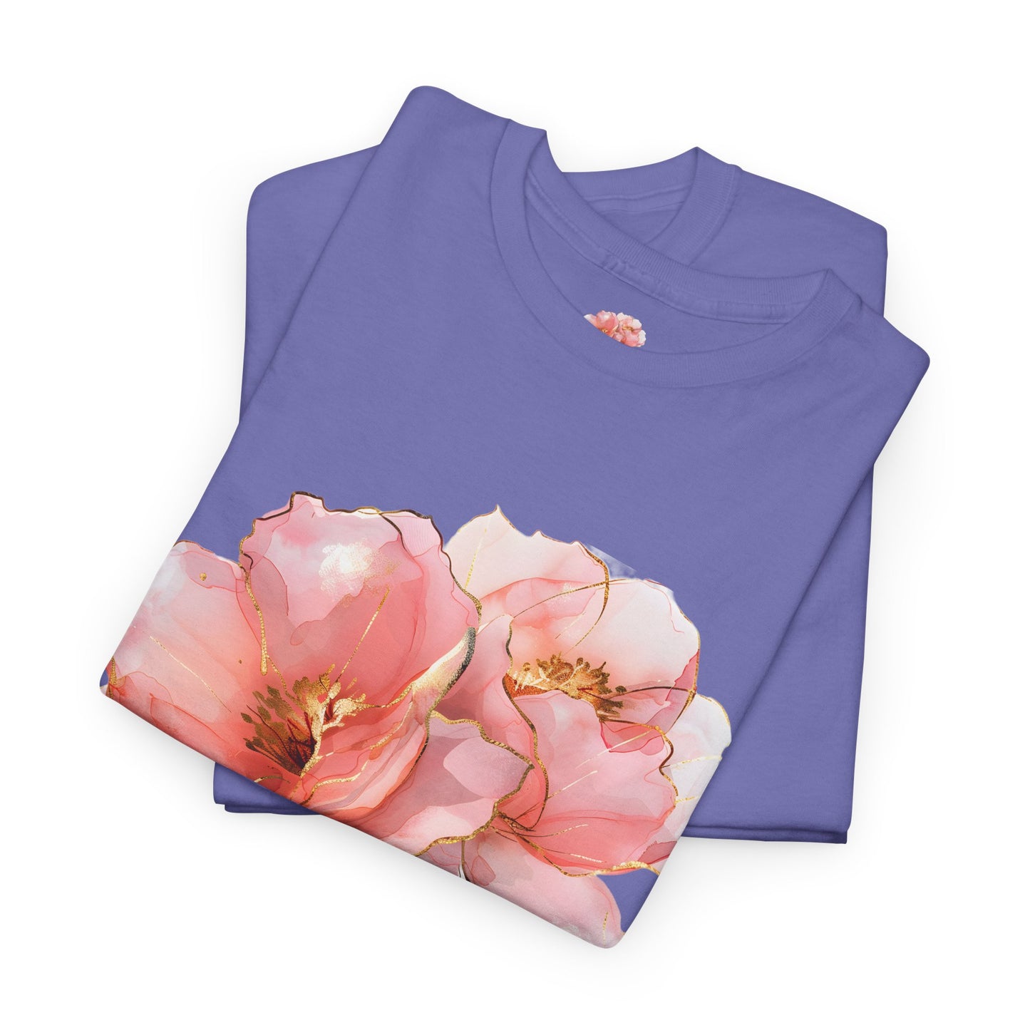 Floral Unisex Heavy Cotton Tee | Cute Casual Shirt for Spring, Nature Lover Gift, Summer Outfit, Everyday Wear, Eco-Friendly Cotton Tee