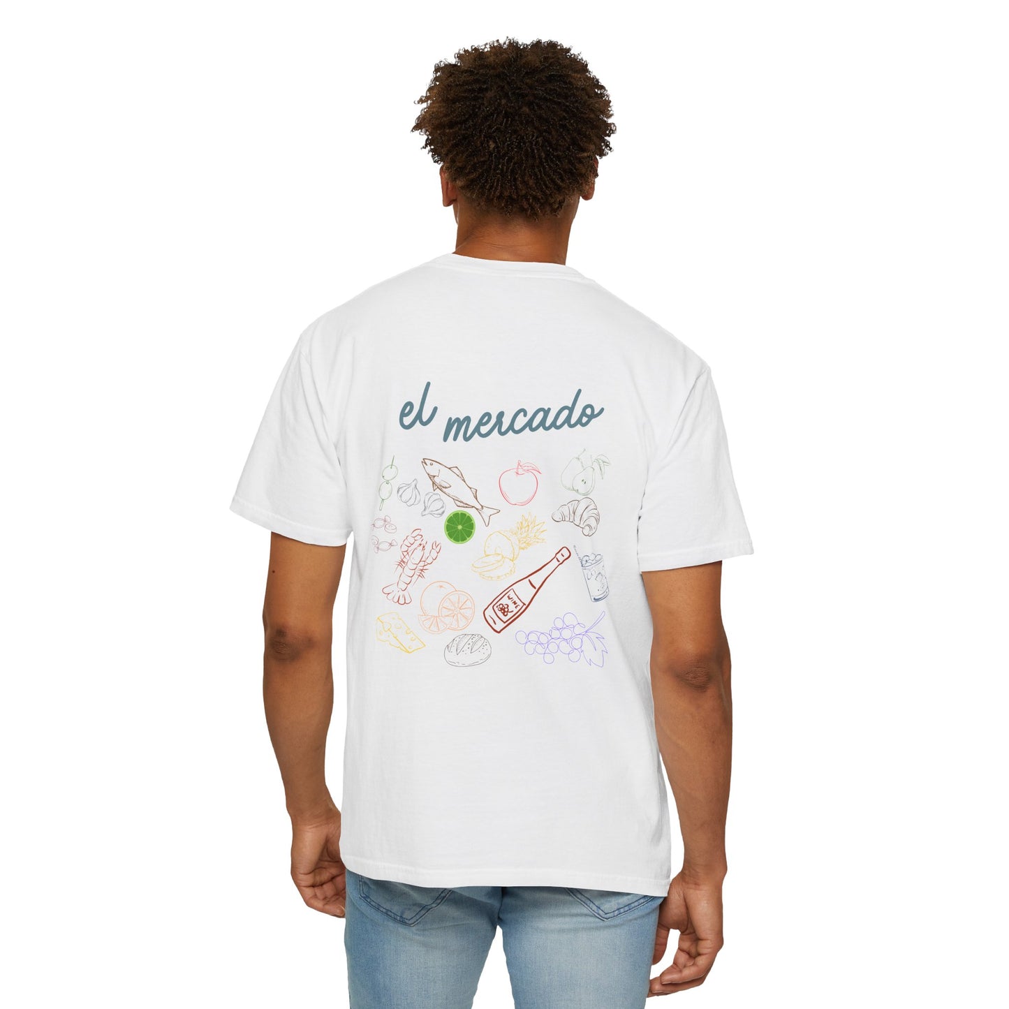 Whimsical Foodie T-Shirt - 'El Mercado' Graphic Design